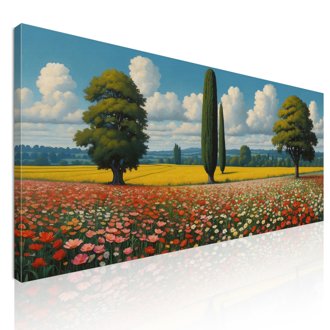 Quadro Botanico Paesaggio Di Campo Fiorito bow28 quadro stampato su tela Quadro Botanico Paesaggio Di Campo Fiorito bow28 quadro stampato su tela