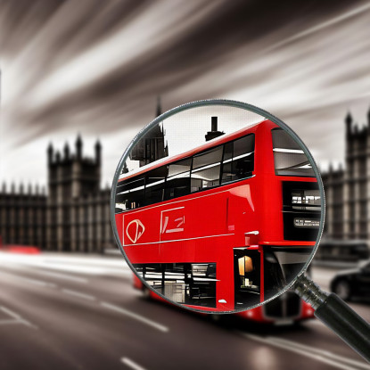 Quadro Moderno Città Astratto Iconici Autobus Rossi Di Londra Davanti A Big Ben E Parlamento ct12 quadro stampato su tela