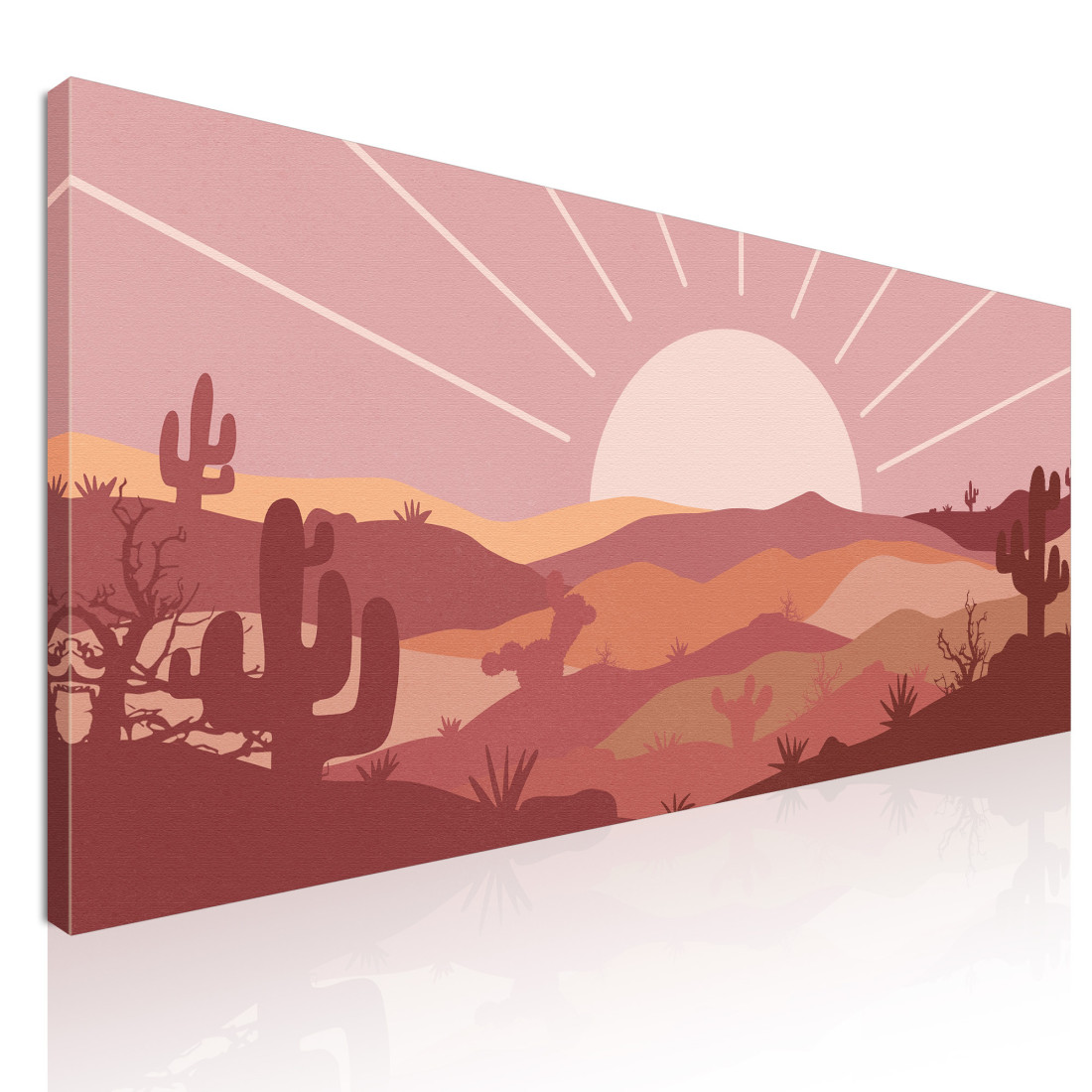Quadro Boho Chic Illustrazione Paesaggio Montagne Desertiche Con Sole E Raggi bol25 quadro stampato su tela Quadro Boho Chic Illustrazione Paesaggio Montagne Desertiche Con Sole E Raggi bol25 quadro stampato su tela