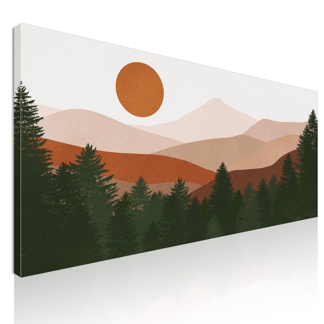Quadro Boho Chic Illustrazione Paesaggio Paesaggio Montuoso Con Sole E Foresta bol30 quadro stampato su tela Quadro Boho Chic Illustrazione Paesaggio Paesaggio Montuoso Con Sole E Foresta bol30 quadro stampato su tela