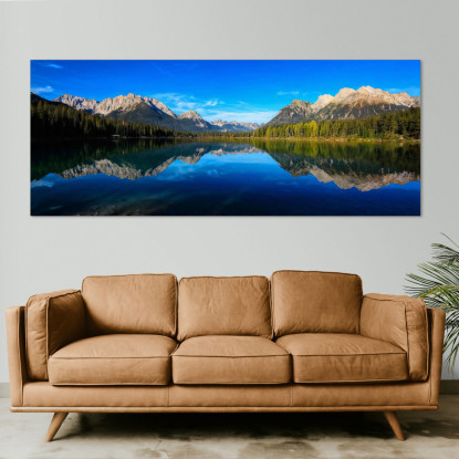 Quadro Montagne Lago Di Braies Con Acqua Cristallina E Spettacolari Cime Montuose mow1 quadro stampato su tela