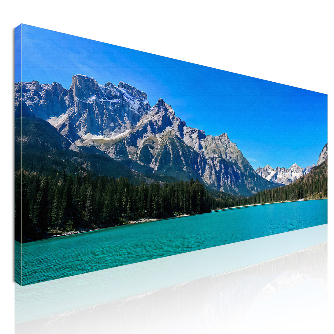 Quadro Montagne Lago Accattivante Con Cime Spettacolari E Cieli Azzurri mow5 quadro stampato su tela Quadro Montagne Lago Accattivante Con Cime Spettacolari E Cieli Azzurri mow5 quadro stampato su tela