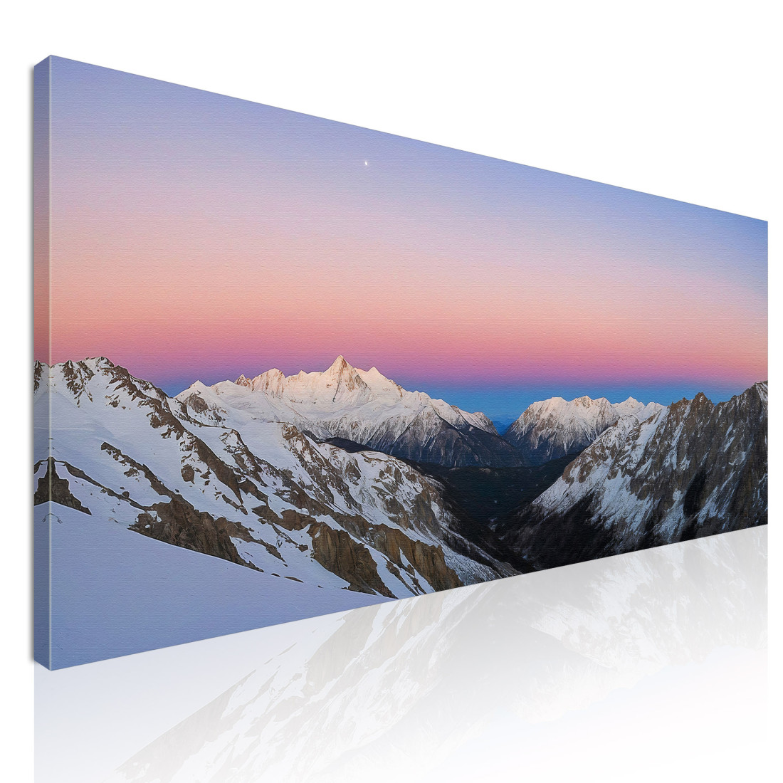 Quadro Montagne Tramonto Pastello Sulla Catena Montuosa Coperta Di Neve mow20 quadro stampato su tela Quadro Montagne Tramonto Pastello Sulla Catena Montuosa Coperta Di Neve mow20 quadro stampato su tela