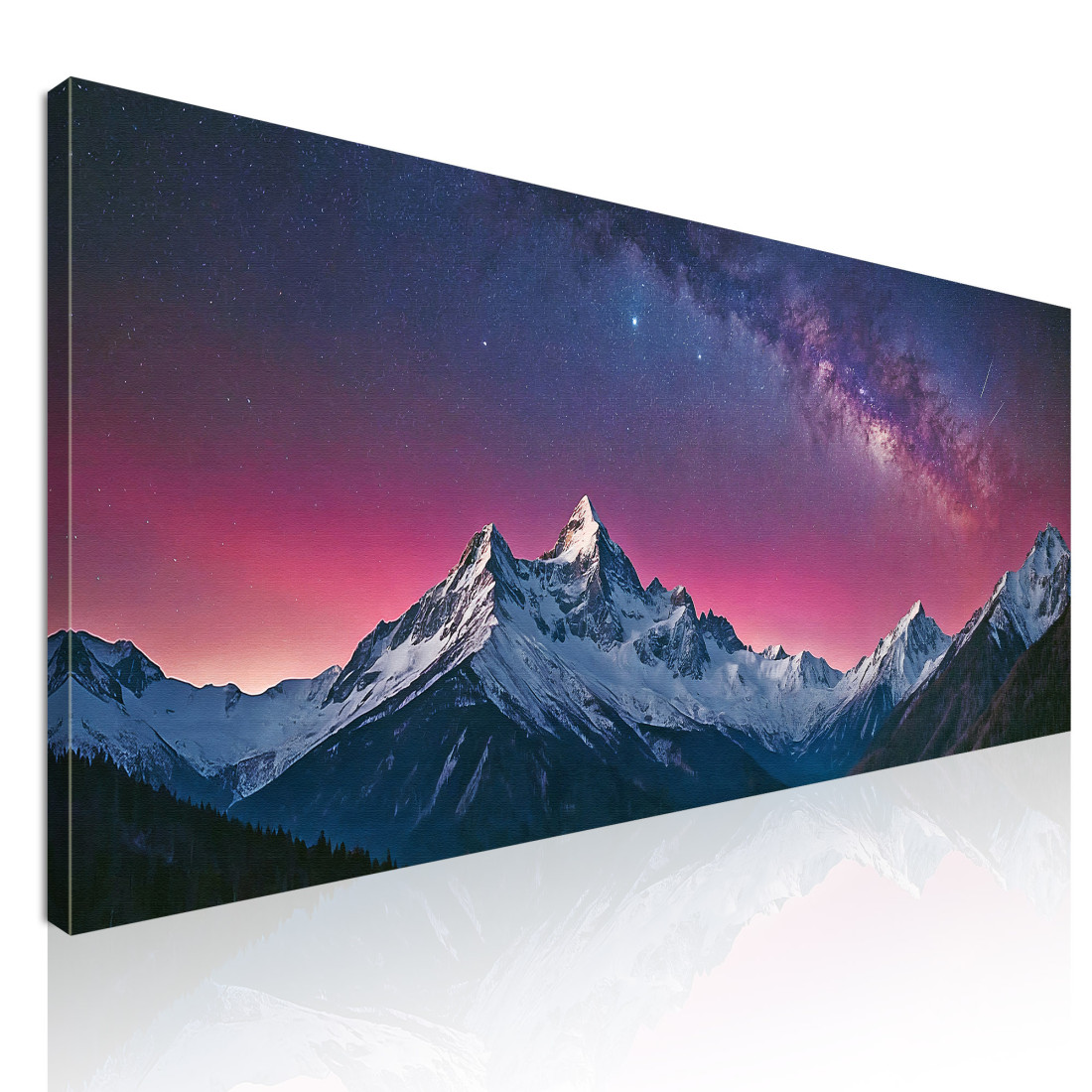 Quadro Montagne Cielo Notturno Stellato Sulle Cime Innevate mow30 quadro stampato su tela Quadro Montagne Cielo Notturno Stellato Sulle Cime Innevate mow30 quadro stampato su tela