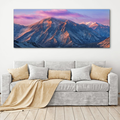 Quadro Montagne Splendida Alba Sulla Maestosa Catena Montuosa mow31 quadro stampato su tela