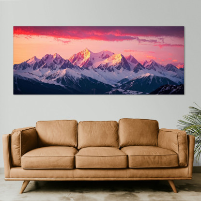 Quadro Montagne Alba Sulle Maestose Montagne Innevate mow32 quadro stampato su tela