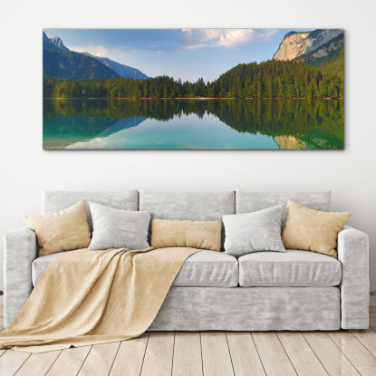 Quadro Montagne Lago Tranquillo Con Splendidi Riflessi Montani mow38 quadro stampato su tela