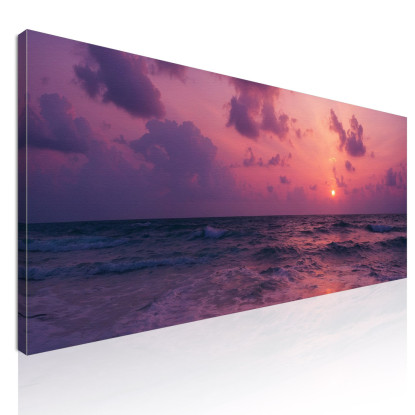 Quadro Paesaggio Mare Tramonto Viola Sul Mare seal3 quadro stampato su tela