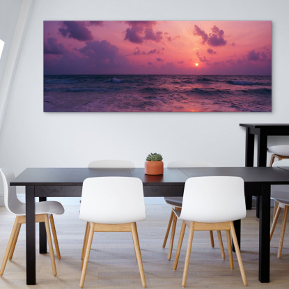 Quadro Paesaggio Mare Tramonto Viola Sul Mare seal3 quadro stampato su tela