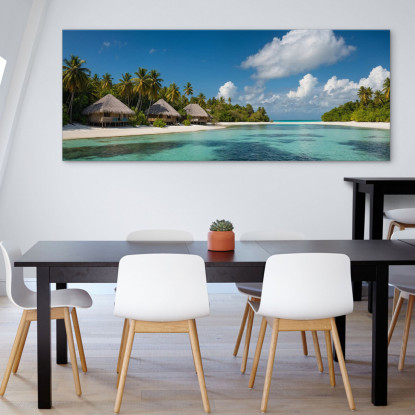 Quadro Paesaggio Mare Bungalow Tropicale Con Mare Turchese seal9 quadro stampato su tela