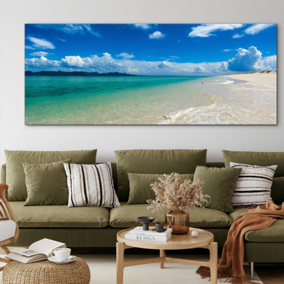 Quadro Paesaggio Mare Spiaggia Deserta Con Mare Turchese E Cielo Blu seal11 quadro stampato su tela