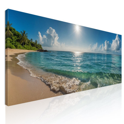 Quadro Paesaggio Mare Spiaggia Tropicale Con Acque Turchesi E Cielo Soleggiato seal20 quadro stampato su tela