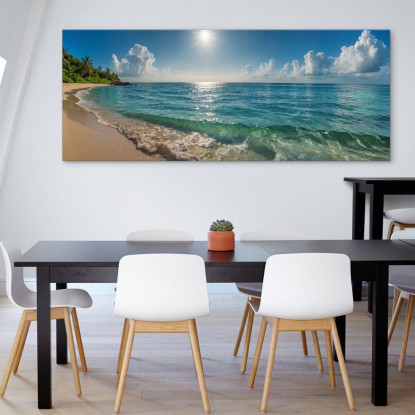 Quadro Paesaggio Mare Spiaggia Tropicale Con Acque Turchesi E Cielo Soleggiato seal20 quadro stampato su tela