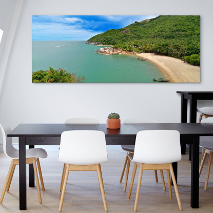 Quadro Paesaggio Mare Vista Di Koh Phangan Con Spiaggia Tranquilla E Colline Verdi seal26 quadro stampato su tela