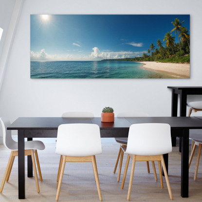 Quadro Paesaggio Mare Acque Blu E Palme Su Spiaggia Tropicale seal30 quadro stampato su tela