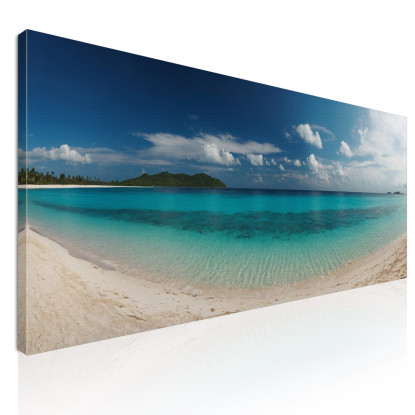 Quadro Paesaggio Mare Cielo Azzurro E Mare Limpido Su Spiaggia Tropicale seal34 quadro stampato su tela