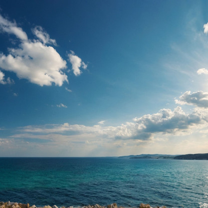 Quadro Paesaggio Mare Litorale Roccioso Con Acque Cristalline E Sole seal38 quadro stampato su tela