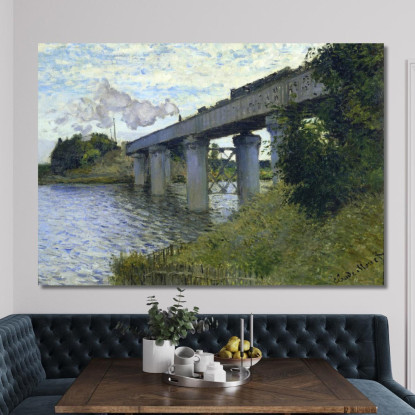 Il Ponte Ferroviario Ad Argenteuil 1874 Claude Monet mnt89 quadro stampato su tela