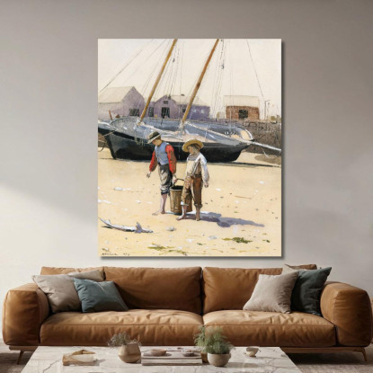 Ein Korb Mit Muscheln Winslow Homer drucken auf leinwand