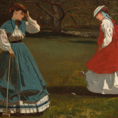 Una Partita Di Croquet Winslow Homer quadro stampato su tela