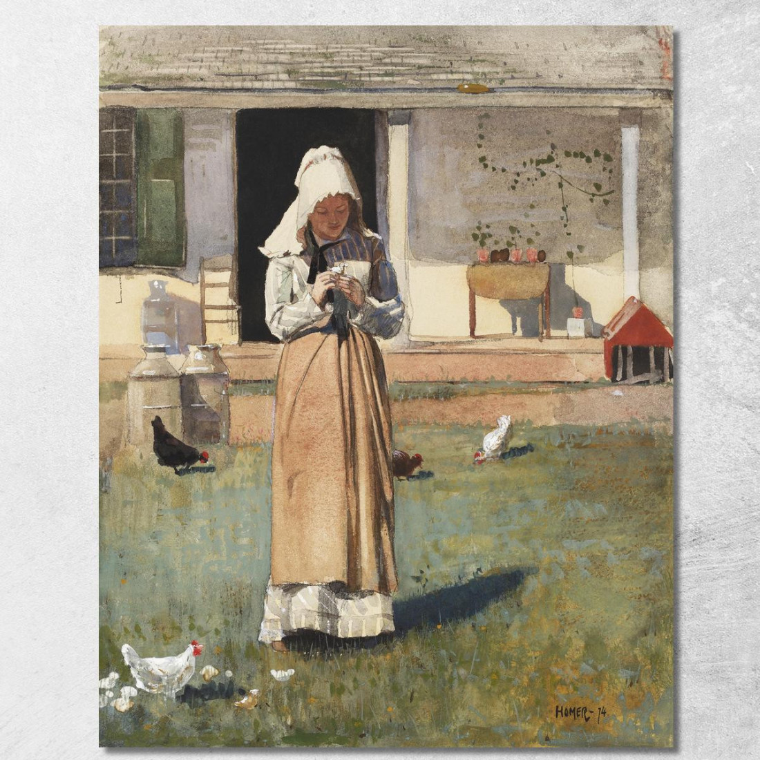 Ein Krankes Huhn Winslow Homer drucken auf leinwand