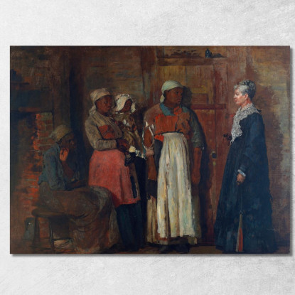 Una Visita Della Vecchia Padrona Winslow Homer quadro stampato su tela