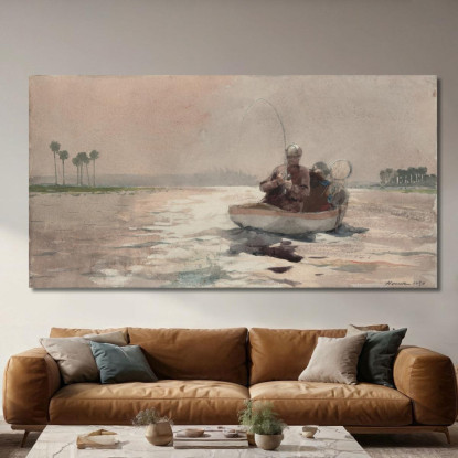 Pêche Au Bar ﾠFloride Winslow Homer tableau impression sur toile