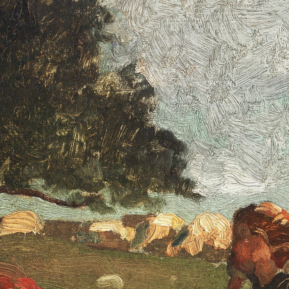 Ragazzo E Ragazza In Un Campo Con Pecore Winslow Homer quadro stampato su tela