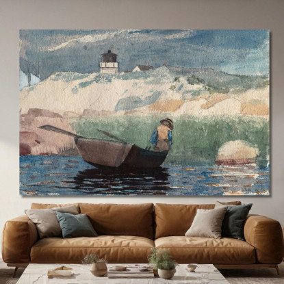 Garçon En Bateau Gloucester Winslow Homer tableau impression sur toile