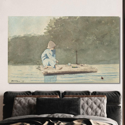 Garçon Sur Un Radeau Winslow Homer tableau impression sur toile