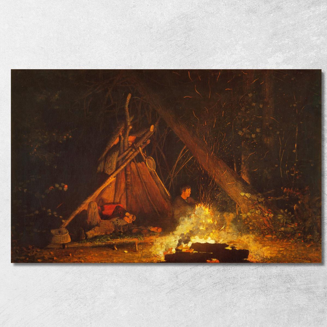 Feu De Camp Winslow Homer tableau impression sur toile