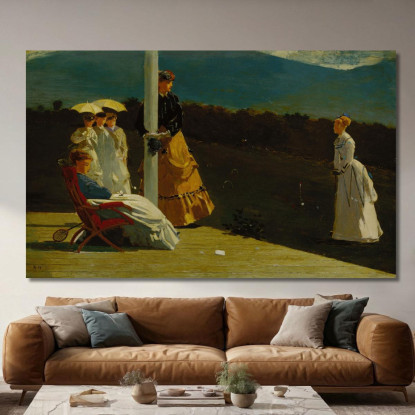 Match De Croquet Winslow Homer tableau impression sur toile