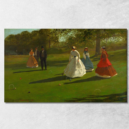 Giocatori Di Croquet Winslow Homer quadro stampato su tela