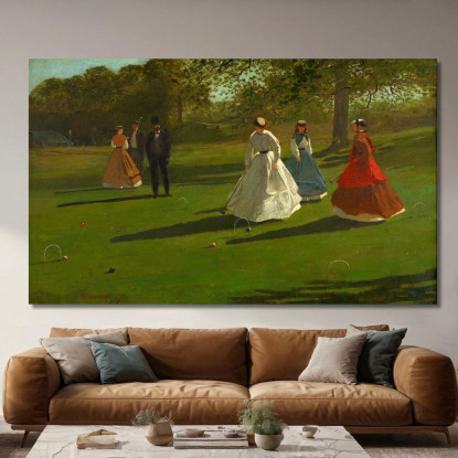 Joueurs De Croquet Winslow Homer tableau impression sur toile