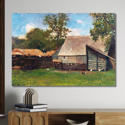 Aia Con Anatre E Galline Winslow Homer quadro stampato su tela