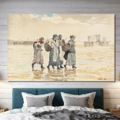 Vier Fischweiber Am Strand Winslow Homer drucken auf leinwand