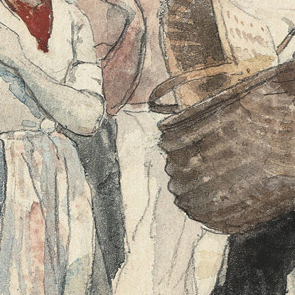 Quatre Poissonnières Sur La Plage Winslow Homer tableau impression sur toile