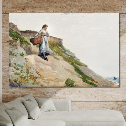 Girl Carrying A Basket Winslow Homer canvas print