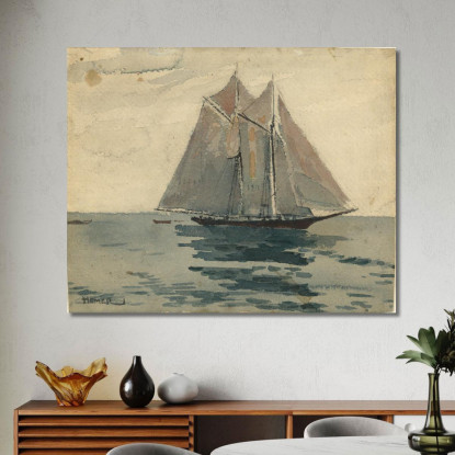 GloucesterﾠGoélette Winslow Homer tableau impression sur toile