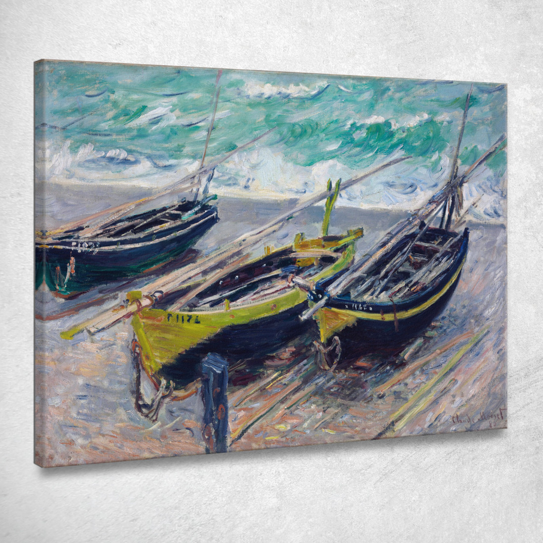 Tre Barche Da Pesca 1885 Claude Monet mnt102 quadro stampato su tela Tre Barche Da Pesca 1885 Claude Monet mnt102 quadro stampato su tela