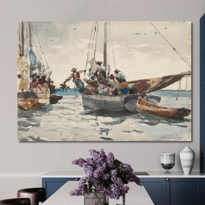 MarktszeneﾠNassau Winslow Homer drucken auf leinwand