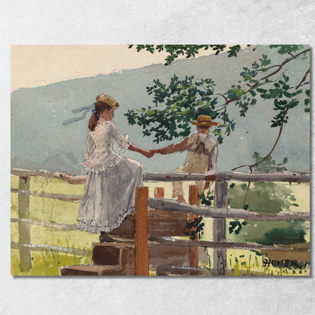 Sulla Scaletta Winslow Homer quadro stampato su tela