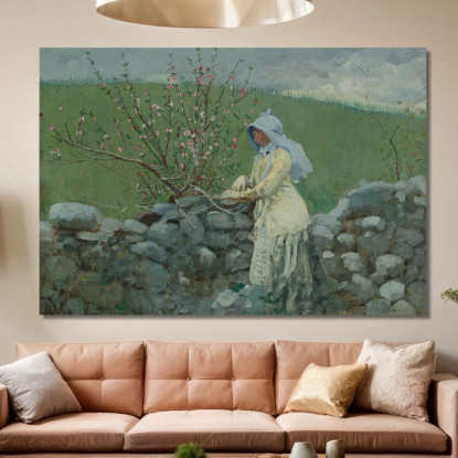 Fiori Di Pesco Winslow Homer quadro stampato su tela