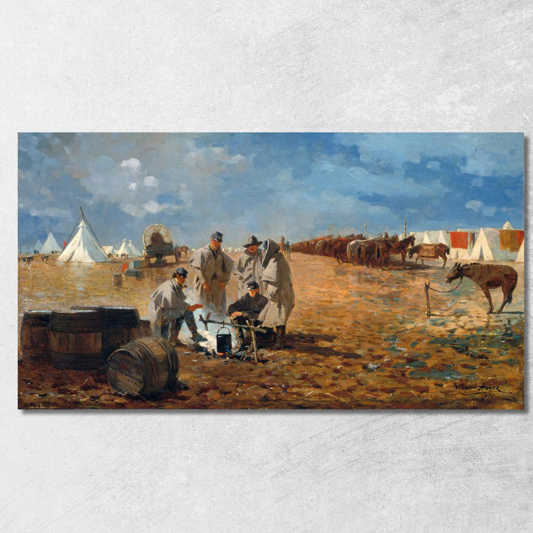 Regentag Im Camp Winslow Homer drucken auf leinwand Regentag Im Camp Winslow Homer drucken auf leinwand