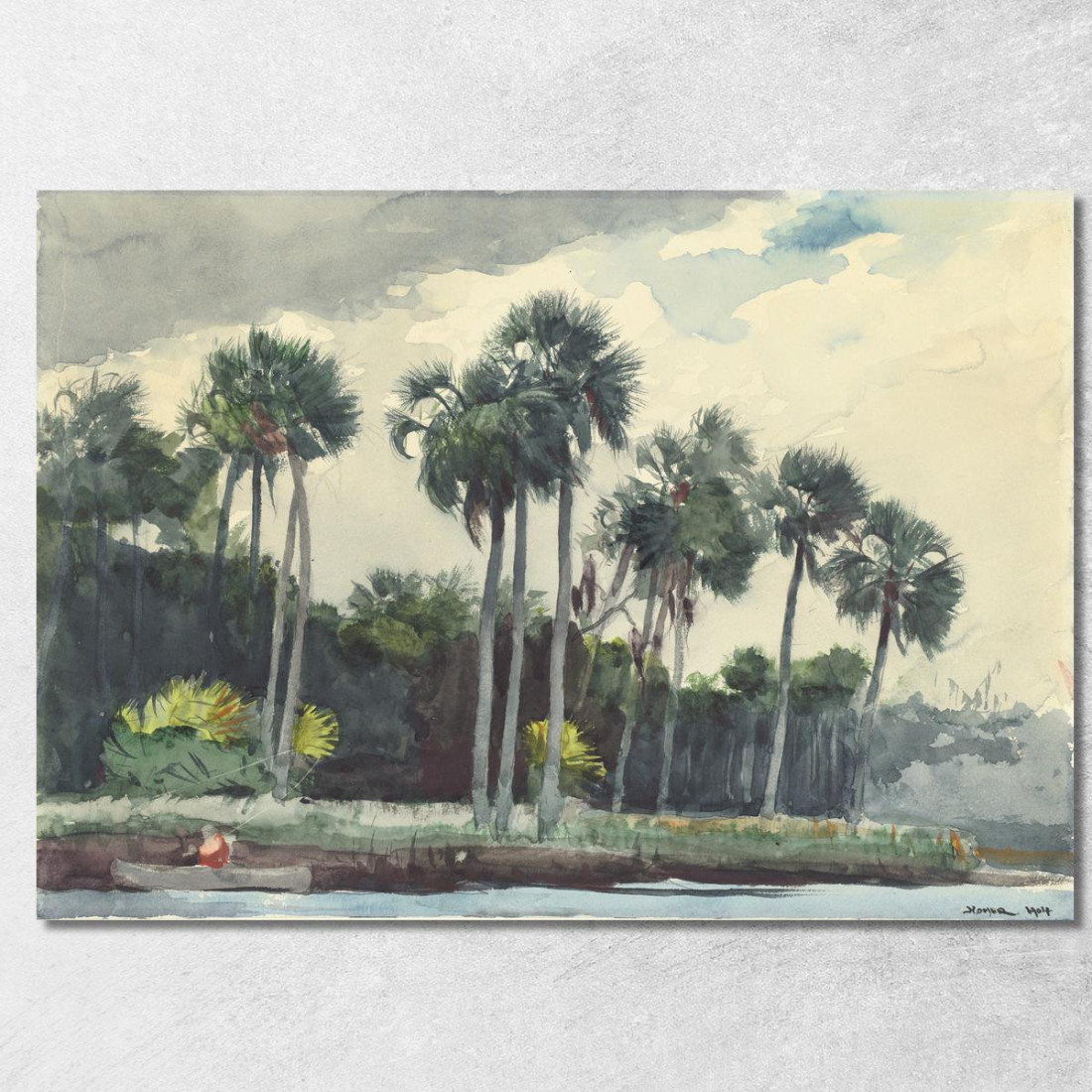 Chemise Rouge Homosassa Floride Winslow Homer tableau impression sur toile Chemise Rouge Homosassa Floride Winslow Homer tableau impression sur toile