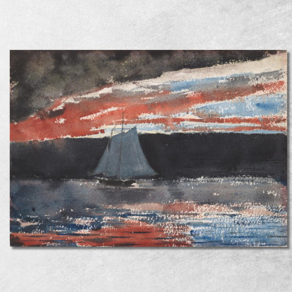 Schoner Bei Sonnenuntergang Winslow Homer drucken auf leinwand