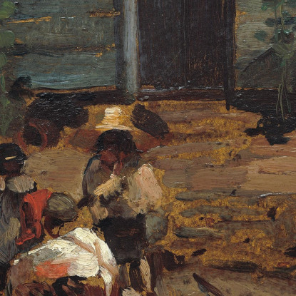 Bosquejo De Un Patio De Cabaña Winslow Homer cuadro en lienzo