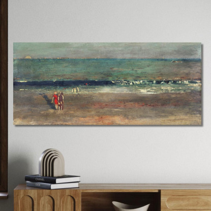 Der Strand Am Späten Nachmittag Winslow Homer drucken auf leinwand