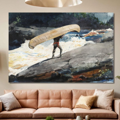 Die Portage Winslow Homer drucken auf leinwand