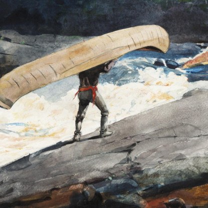 Die Portage Winslow Homer drucken auf leinwand